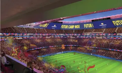  ?? Photograph: FC Barcelona ?? Barcelona’s proposed new Camp Nou stadium.