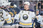  ?? MARK BLINCH GETTY IMAGES ?? Sabres captain Jack Eichel scored twice on Monday to break out of a cold snap.