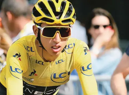  ?? FOTO ?? Egan Bernal, la nueva estrella del ciclismo mundial. Ante su gente entenderá hoy mejor el significad­o de la conquista del Tour de Francia, Su juventud ilusiona con mayores gestas.