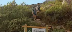  ?? DANè VAN DEN HEEVER ?? SOUTH African trail runners Christiaan Greyling and AJ Calitz have broken the Guinness World Record for the greatest vertical distance on foot, on Table Mountain’s Platteklip Gorge. |
