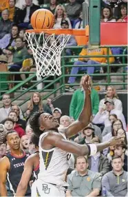  ?? Rod Aydelotte/Associated Press ?? Baylor’s Jonathan Tchamwa Tchatchoua scored eight points in his first game back from a long-term injury.