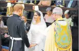  ?? REUTERS ?? ▪ Prince Harry and Meghan Markle at Windsor Castle during their wedding service on Saturday.