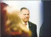  ?? BRYNN ANDERSON — THE ASSOCIATED PRESS ?? Former Alabama Chief Justice and U.S. Senate candidate Roy Moore waits to speak at a church revival on Tuesday in Jackson, Alabama.