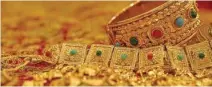  ??  ?? PRICE HIKE: Gold prices increased slightly from OMR14.750 per gram (22 karat) on Monday.