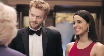  ??  ?? Murray Fraser and Parisa Fitz-Henley studied videos of Prince Harry and Meghan Markle before portraying the royal couple. The Scottish Fraser spoke with an English accent full time while filming to nail it.