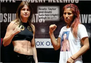  ?? GETTY ?? Ready: Taylor and Anahi Sanchez (right) weigh in