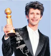  ??  ?? Britain’s Globe winners, from left, Colman, Whishaw and Madden. Below, Malek with Queen’s Brian May, left, and Roger Taylor