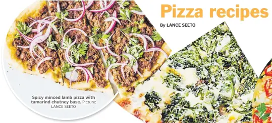  ?? Picture:
LANCE SEETO ?? Spicy minced lamb pizza with tamarind chutney base.