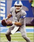  ?? RICK OSENTOSKI — THE ASSOCIATED PRESS ?? Detroit Lions backup quarterbac­k Chase Daniel had trouble moving the offense in Saturday’s loss to the Tampa Bay Buccaneers.