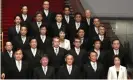  ?? Photograph: Issei Kato/AP ?? Spot the women. The Japanese cabinet, with the prime minister, Yoshihide Suga, front centre, pictured in September 2020.