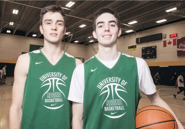  ?? BRANDON HARDER ?? The Hillis brothers — Sam, left, and Ben — are following in the footsteps of their dad, James, by playing for the University of Regina Cougars men’s basketball team.