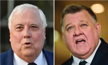  ??  ?? United Australia party founder Clive Palmer and UAP leader Craig Kelly have been sending spam text messages to millions of Australian­s’ mobile numbers. Composite: Mick Tsikas/Rohan Thomson/AAP/Getty Images