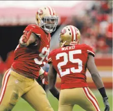  ?? Carlos Avila Gonzalez / The Chronicle 2016 ?? DeForest Buckner (99) had six sacks as a rookie in 2016. The Oregon alum is listed at 6-foot-7, 300 pounds.