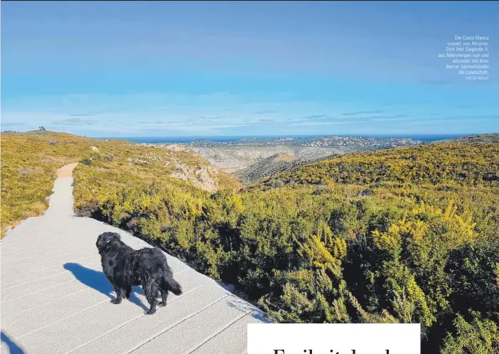  ?? FOTOS: PRIVAT ?? Die Costa Blanca unweit von Alicante. Dort lebt Sieglinde A. aus Memmingen nun und
erkundet mit ihrer Berner Sennenhünd­in
die Landschaft.