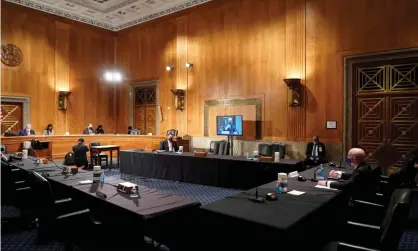  ?? Photograph: Joshua Roberts/EPA ?? Alejandro Mayorkas, nominee to be secretary of homeland security, testifies during confirmati­on hearing on Capitol Hill on Tuesday.