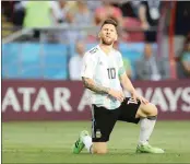  ?? PICTURE: IANS ?? Lionel Messi of Argentina reacts during the 2018 FIFA World Cup round of 16 match between France and Argentina in Kazan, Russia.