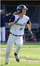  ?? SentInel & enterPrIse FIle ?? RUNNING IT OUT: Clark University rising junior Zach Gitschier played for the Lowell Post 87 American Legion team last year.