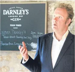  ?? Picture: Kris Miller. ?? William Wemyss speaking as production of Darnley’s Gin was transferre­d to Kingsbarns in Fife from London last summer.