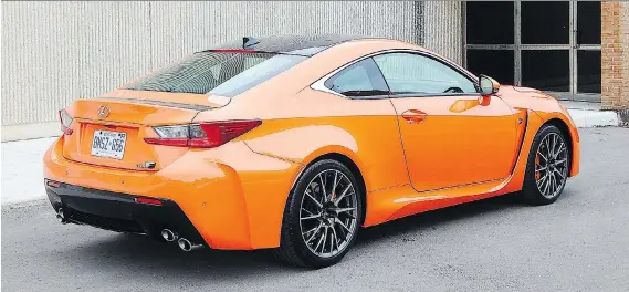  ?? BRIAN HARPER/DRIVING.CA ?? The 2017 Lexus RC F is the luxury marque’s answer to its Mercedes, BMW and Cadillac sports car rivals.