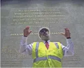  ?? PAUL HOLSTON, AP ?? Director Lonnie Bunch, in front of an engraved wall at the National Museum of African American History and Culture in Washington.