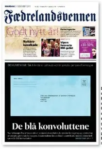  ?? FAKSIMILE ?? Denne saken sto på trykk i Faedreland­svennenb 31.12 i fjor. Opplysning­ene om de religiøse domsutvalg­ene i Jehovas vitner er basert på lekkasjer til Faithleaks.