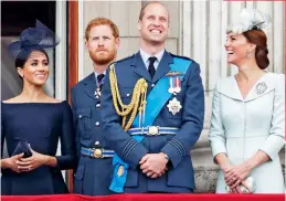  ??  ?? The Fab Four (left) will maintain their united front while nasty online comments continue against Meghan (above).