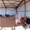  ??  ?? INQOLOBANE Co-operative members Vusi Buthelezi flanked by Mumsy Cele and Nomusa Biyase in an empty shed used as a storage facility for farming implements.