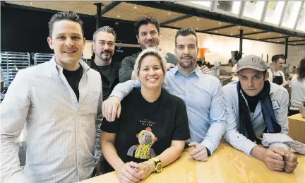  ?? PHOTOS: PIERRE OBENDRAUF ?? The dream team behind this fresh fast-food concept includes, from left: Jean-François Saine, Zebulon Perron, Cheryl Johnson, Jeffrey Finkelstei­n, Sébastien Blanchette and Charles-Antoine Crête.