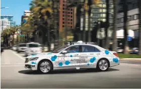  ?? Daimler / Bosch ?? Self-driving Mercedes-Benz S-Class cars will give rides in the corridor between downtown and west San Jose under a pilot project, Daimler and Bosch say.