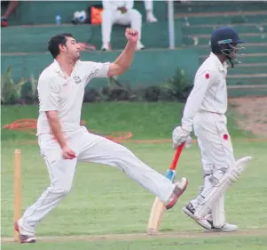  ??  ?? Ruan Janse van Rensburg claimed one wicket before rain stopped play