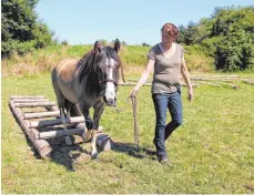  ?? FOTO: LANGBEHN ?? Daniela Pröbstle hat mit ihrem Pferd Nunez am Einführung­skurs auf der Schnyder Ranch in Ravensburg teilgenomm­en.