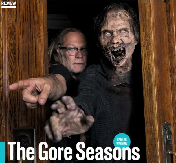  ??  ?? Above: The Walking Dead maestro Greg Nicotero introduces us to a Season 9 zombie .