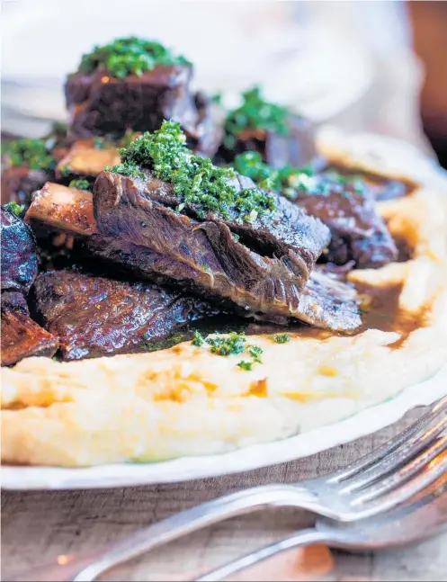  ??  ?? Slow-braised Beef Short Ribs with Sherry