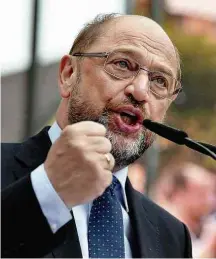  ?? Thomas Kienzle - 13.set.2017/AFP ?? Schulz fala em evento do SPD em Böblingen, no sul do país