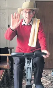  ??  ?? Effort William Stewart, 93, is helping his Killearn-based charity bring clean water to a project in Malawi - by cycling to Australia
