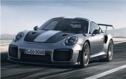  ??  ?? The GT2 RS is the most powerful 911 to date and takes just 2.8 secs to get to 100km/h. Yours for R4.4-million.