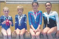  ??  ?? Gymnasts Isabel Mouser, Kirsten Leister, Freya Ridge and Rachel Holmes