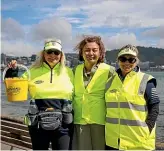  ?? STUFF ?? Libby Taylor, Marama Davidson and Kate Hattaway in Wellington.
