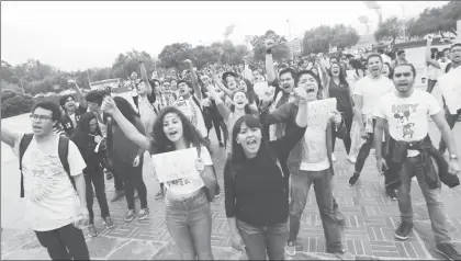  ?? Foto Yazmín Ortega Cortés ?? Marcha por la seguridad realizada ayer en Ciudad Universita­ria