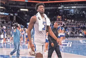  ?? JUSTIN FORD/USA TODAY SPORTS ?? James Wiseman withdrew from Memphis to prepare for the NBA draft rather than return after his 12-game suspension ended.