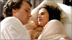  ??  ?? STEAMY: Hugh Skinner and Jessica in raunchy bed scene