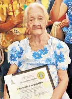 ?? ?? Lola Iska witnessed important stages in the history of the Philippine­s over the past century, being older than the declaratio­n of Philippine independen­ce from Spain.