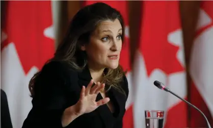  ?? Photograph: Patrick Doyle/Reuters ?? Canada’s finance minister, Chrystia Freeland, pledged C$30bn over five years to create a national childcare program.