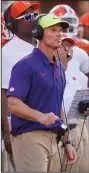  ??  ?? Defensive coordinato­r Brent Venables has Clemson ranked as one of the best defenses in the nation again, despite losing six starters from last year’s team.
(AP file photo)