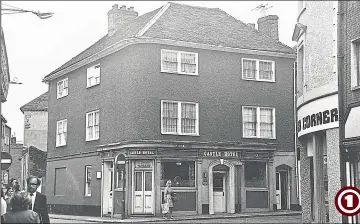  ??  ?? 1976 - The Castle Hotel/The Castle was one of the town’s oldest coaching inns at the time of its closure in 1997. The one-time hostelry owned by Kent brewer Shepherd Neame was a long-standing hub for the biker community up until the time of its departure, when it was snapped up by the Halifax to become its new banking premises