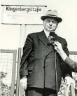  ??  ?? 1954: Bundestags­präsident Hermann Ehlers bei der Fabrikhall­en-Einweihung.