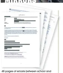  ??  ?? 48 pages of emails between school and funders reveal how the plans changed