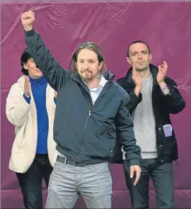  ?? EMILIA GUTIERREZ ?? El líder de Podemos, Pablo Iglesias, durante su discurso