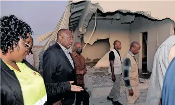  ?? ?? PRESIDENT CYRIL Ramaphosa visited the site on Monday, along with officials from the Department of Mineral Resources and Energy, and the Mayor of Kopanong Local Municipali­ty. | GCIS