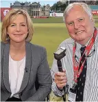  ??  ?? Stars: Miss Barbour, right. Above: Hazel Irvine with Peter Alliss